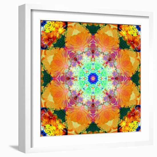 A Mandala Ornament from Flower Photographs, Conceptual Layer Work-Alaya Gadeh-Framed Photographic Print