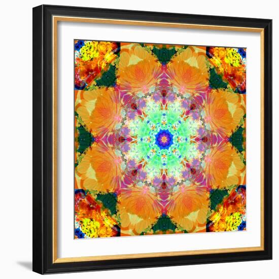 A Mandala Ornament from Flower Photographs, Conceptual Layer Work-Alaya Gadeh-Framed Photographic Print