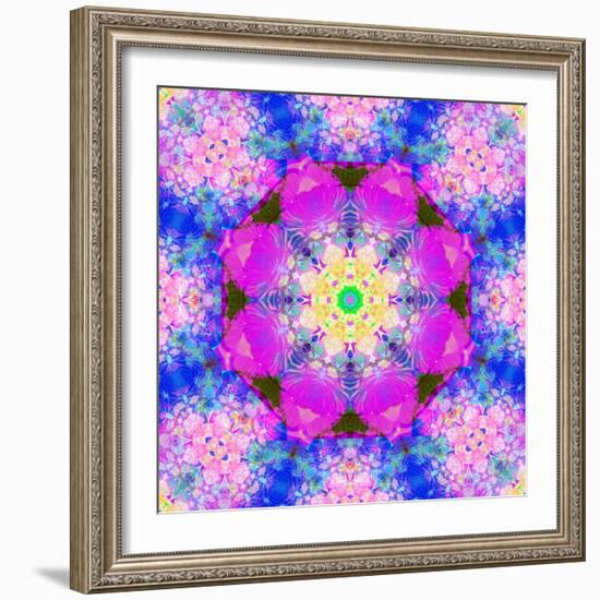 A Mandala Ornament from Flower Photographs, Conceptual Layer Work-Alaya Gadeh-Framed Photographic Print