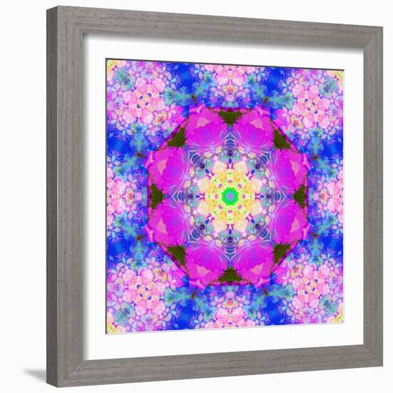 A Mandala Ornament from Flower Photographs, Conceptual Layer Work-Alaya Gadeh-Framed Photographic Print