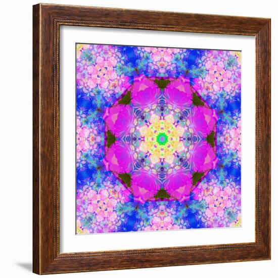 A Mandala Ornament from Flower Photographs, Conceptual Layer Work-Alaya Gadeh-Framed Photographic Print