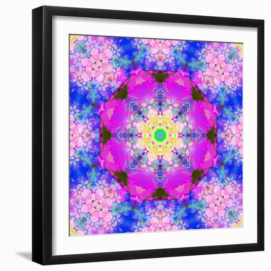 A Mandala Ornament from Flower Photographs, Conceptual Layer Work-Alaya Gadeh-Framed Photographic Print