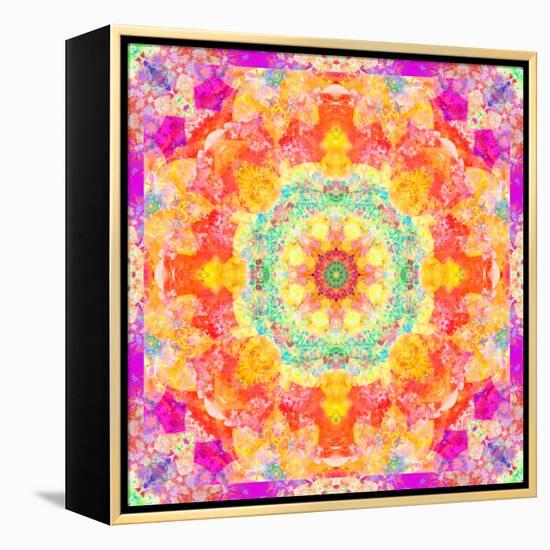 A Mandala Ornament from Flower Photographs, Conceptual Layer Work-Alaya Gadeh-Framed Premier Image Canvas