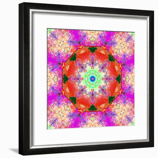 A Mandala Ornament from Flower Photographs, Conceptual Layer Work-Alaya Gadeh-Framed Photographic Print