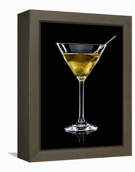 A Manhattan Dry with Olive-Walter Pfisterer-Framed Premier Image Canvas