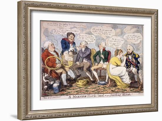 A Mansion House Treat - or Smoking Attitudes, London, 1800-James Gillray-Framed Giclee Print