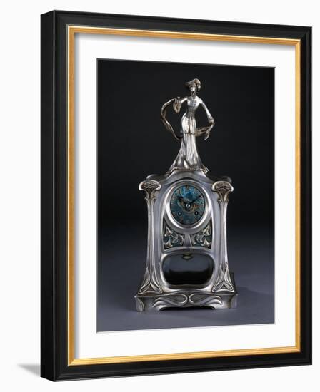 A Mantel Clock Surmounted by a Figure of an Elegant Lady-Georges de Feure-Framed Giclee Print