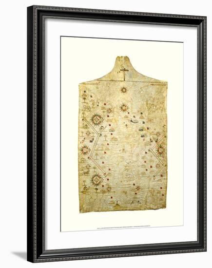 A Manuscript Portolan Chart-17th Century School -Framed Premium Giclee Print