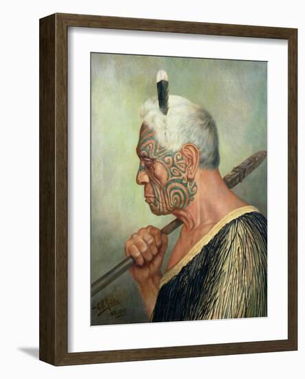 A Maori Warrior-Charles Frederick Goldie-Framed Giclee Print