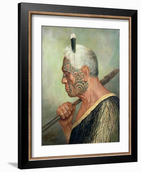 A Maori Warrior-Charles Frederick Goldie-Framed Giclee Print