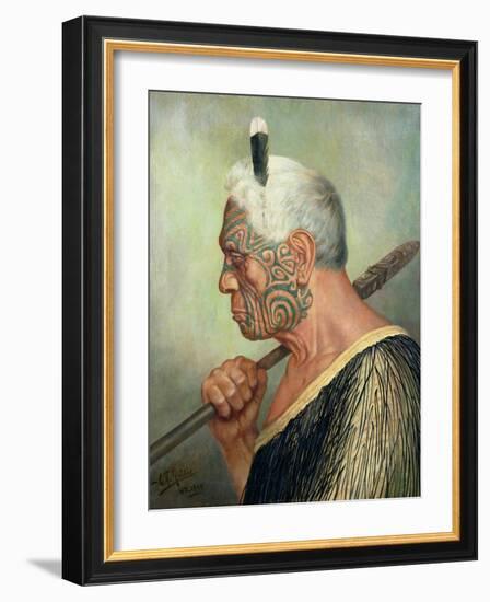 A Maori Warrior-Charles Frederick Goldie-Framed Giclee Print