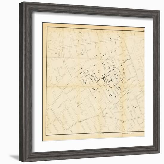 A Map from 'On the Mode of Communication of Cholera', 1855-John Snow-Framed Giclee Print