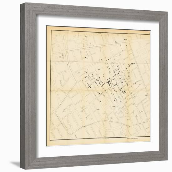 A Map from 'On the Mode of Communication of Cholera', 1855-John Snow-Framed Giclee Print