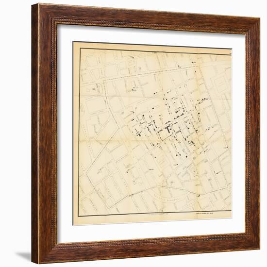 A Map from 'On the Mode of Communication of Cholera', 1855-John Snow-Framed Giclee Print