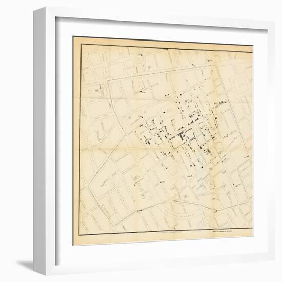 A Map from 'On the Mode of Communication of Cholera', 1855-John Snow-Framed Giclee Print