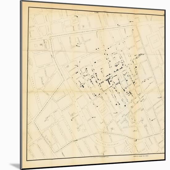 A Map from 'On the Mode of Communication of Cholera', 1855-John Snow-Mounted Giclee Print