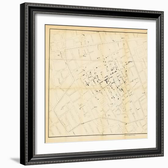 A Map from 'On the Mode of Communication of Cholera', 1855-John Snow-Framed Giclee Print