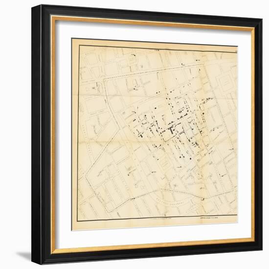 A Map from 'On the Mode of Communication of Cholera', 1855-John Snow-Framed Giclee Print