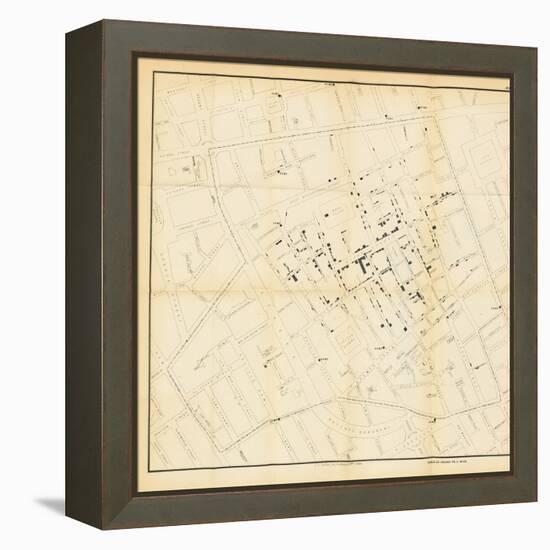A Map from 'On the Mode of Communication of Cholera', 1855-John Snow-Framed Premier Image Canvas