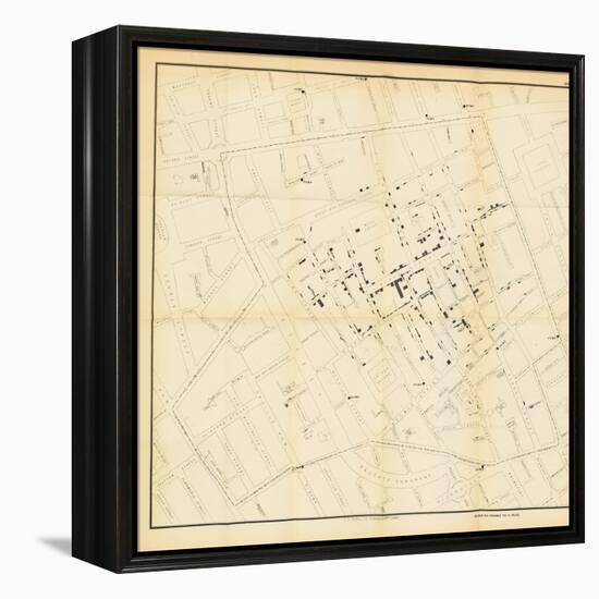 A Map from 'On the Mode of Communication of Cholera', 1855-John Snow-Framed Premier Image Canvas