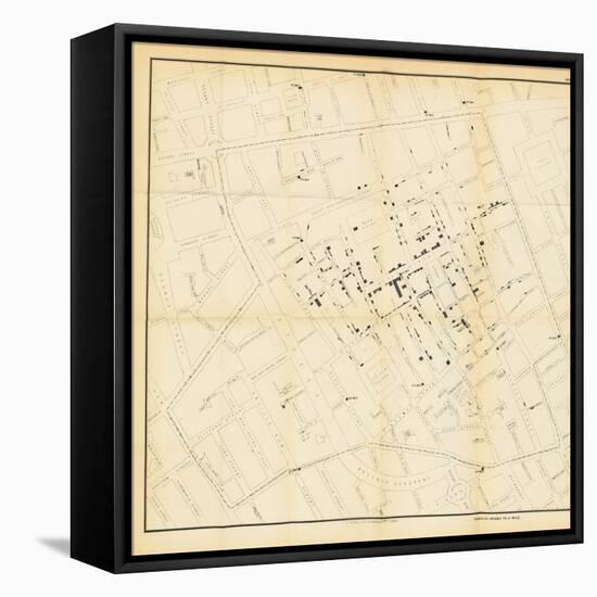 A Map from 'On the Mode of Communication of Cholera', 1855-John Snow-Framed Premier Image Canvas