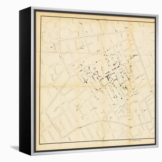 A Map from 'On the Mode of Communication of Cholera', 1855-John Snow-Framed Premier Image Canvas