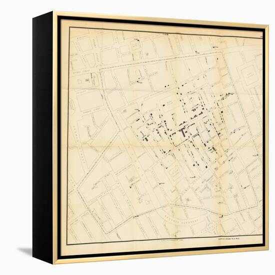 A Map from 'On the Mode of Communication of Cholera', 1855-John Snow-Framed Premier Image Canvas