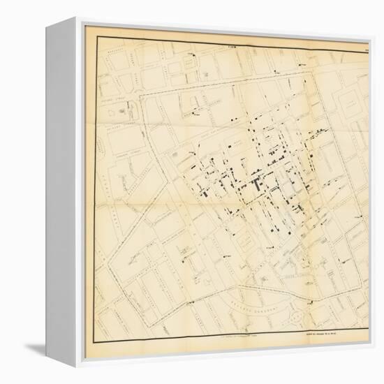 A Map from 'On the Mode of Communication of Cholera', 1855-John Snow-Framed Premier Image Canvas