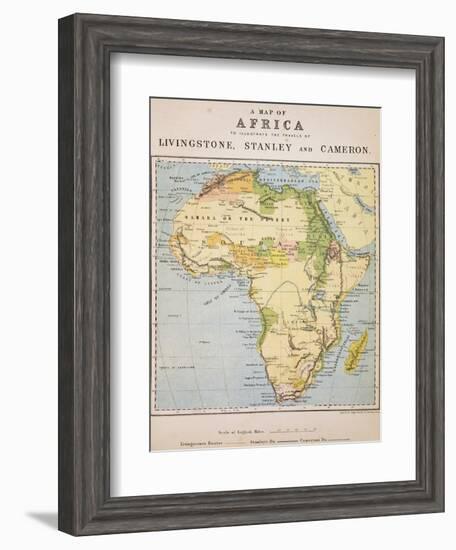 A Map of Africa to Illustrate the Travels of David Livingstone-null-Framed Giclee Print