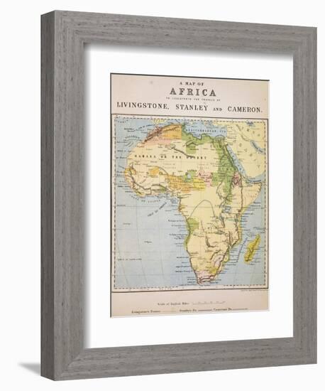 A Map of Africa to Illustrate the Travels of David Livingstone-null-Framed Giclee Print