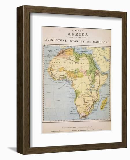 A Map of Africa to Illustrate the Travels of David Livingstone-null-Framed Giclee Print