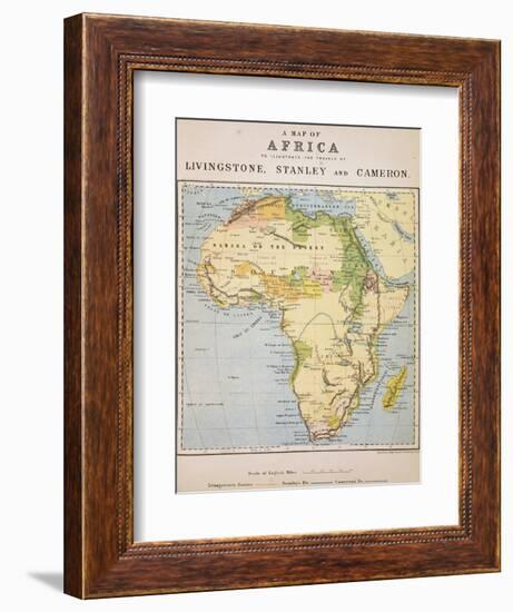 A Map of Africa to Illustrate the Travels of David Livingstone-null-Framed Giclee Print