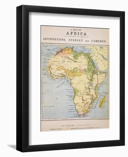 A Map of Africa to Illustrate the Travels of David Livingstone-null-Framed Giclee Print