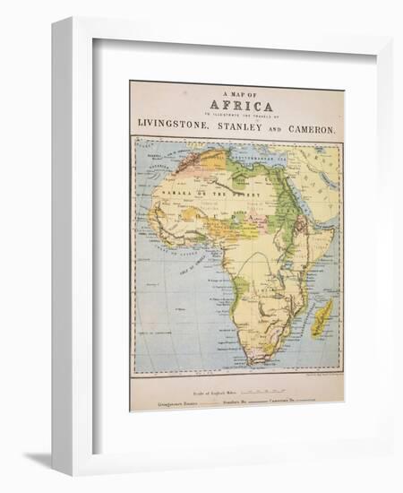 A Map of Africa to Illustrate the Travels of David Livingstone-null-Framed Giclee Print