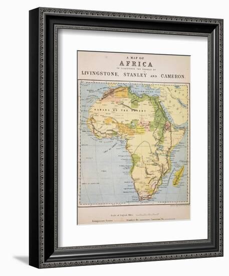 A Map of Africa to Illustrate the Travels of David Livingstone-null-Framed Giclee Print