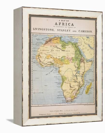 A Map of Africa to Illustrate the Travels of David Livingstone-null-Framed Premier Image Canvas