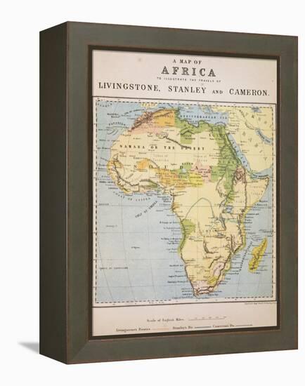 A Map of Africa to Illustrate the Travels of David Livingstone-null-Framed Premier Image Canvas