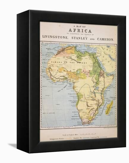 A Map of Africa to Illustrate the Travels of David Livingstone-null-Framed Premier Image Canvas