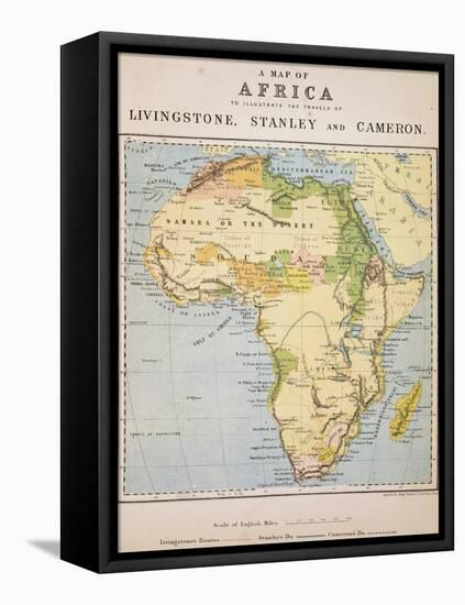 A Map of Africa to Illustrate the Travels of David Livingstone-null-Framed Premier Image Canvas