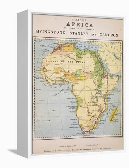 A Map of Africa to Illustrate the Travels of David Livingstone-null-Framed Premier Image Canvas