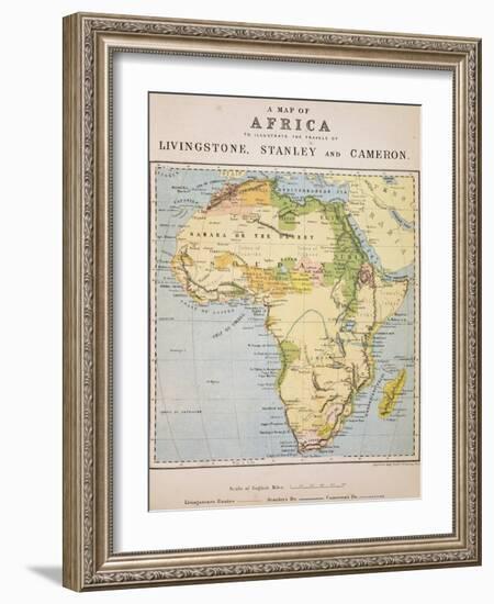 A Map of Africa to Illustrate the Travels of David Livingstone-null-Framed Giclee Print