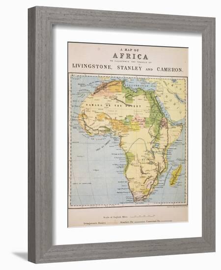 A Map of Africa to Illustrate the Travels of David Livingstone-null-Framed Giclee Print