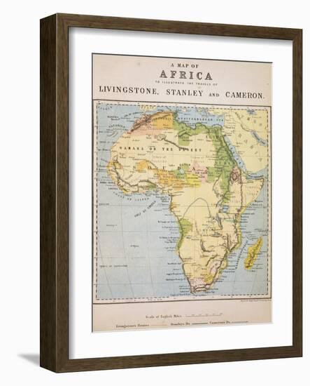 A Map of Africa to Illustrate the Travels of David Livingstone-null-Framed Giclee Print