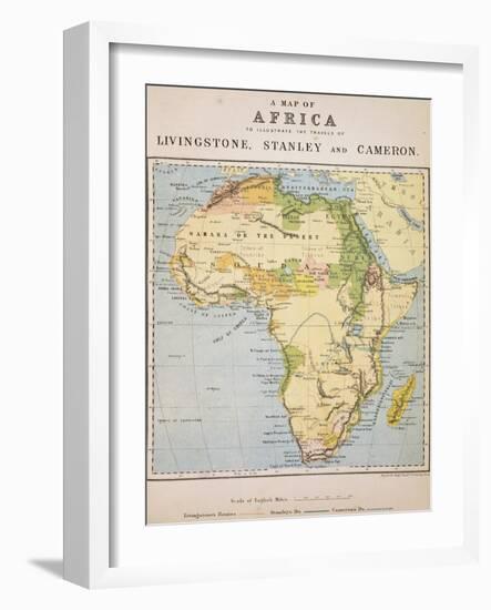 A Map of Africa to Illustrate the Travels of David Livingstone-null-Framed Giclee Print