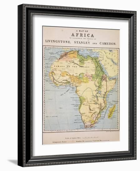 A Map of Africa to Illustrate the Travels of David Livingstone-null-Framed Giclee Print