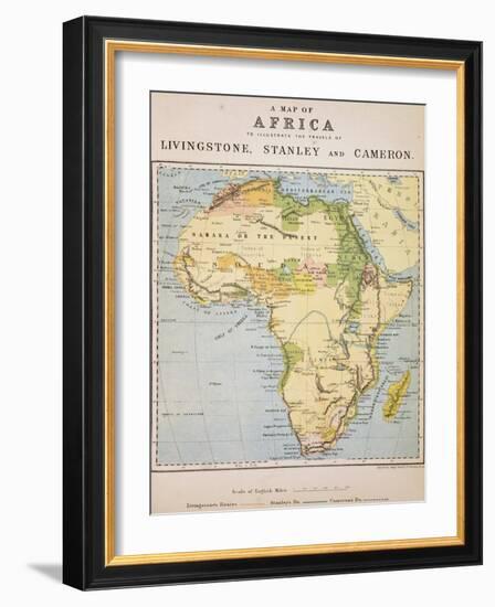 A Map of Africa to Illustrate the Travels of David Livingstone-null-Framed Giclee Print