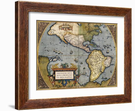 A Map of America, 1612-Abraham Ortelius-Framed Giclee Print