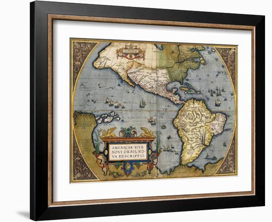 A Map of America, 1612-Abraham Ortelius-Framed Giclee Print