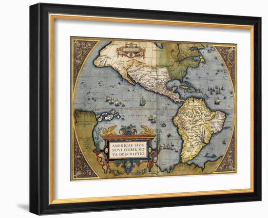 A Map of America, 1612-Abraham Ortelius-Framed Giclee Print