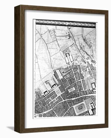 A Map of Bloomsbury and Holborn, London, 1746-John Rocque-Framed Giclee Print